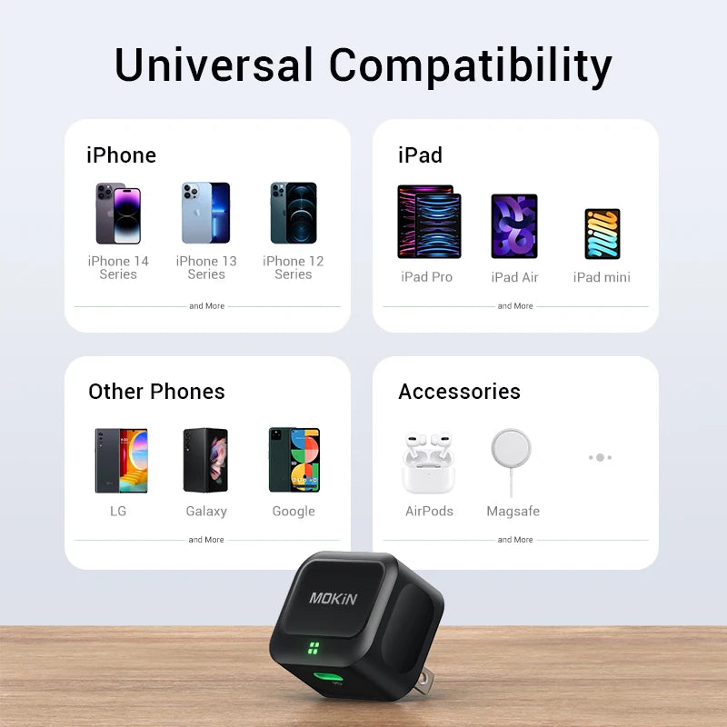 20W USB C Charger Block, PD 3.0 Fast USB C Wall Charger with Foldable Plug,for Phone 15 14 13 12 Pro/Plus, S23