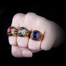 Stainless Steel Men Rings Rhinestone High School Eagle Punk Hip Hop for Biker