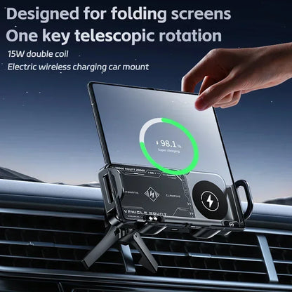 Car Wireless Charger Stand For Galaxy Z Fold 6/5/4 & iPhone 16/15/14 Pro