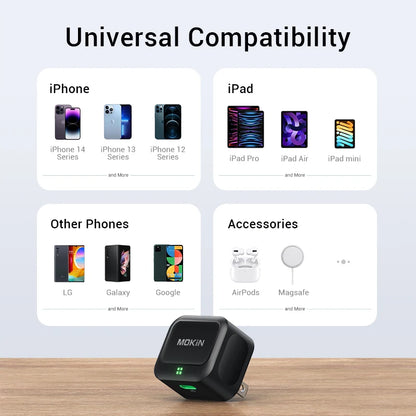 20W USB C Charger Block, PD 3.0 Fast USB C Wall Charger with Foldable Plug,for Phone 15 14 13 12 Pro/Plus, S23