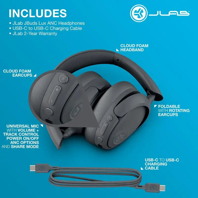 JL-ab J-Buds Lux Wireless Bluetooth Headphones - Hybrid ANC & Spatial Audio