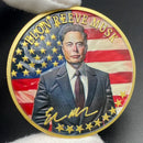 El-on Mu-sk  Coin Stars and Stripes Background Great Person Coin