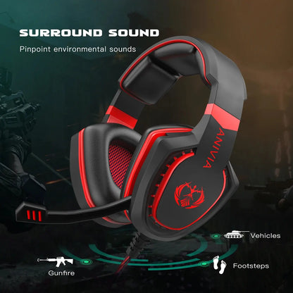 Wired Gaming Headset with Mic: Noise-Isolating Over-Ear Headphones for PC, PS4, PS5, Xbox