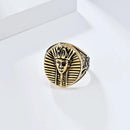 23mm Ancient Egypt Pharaoh Portrait Stainless Steel Rings Punk Trendy - Fashion Amulet Jewelry Creativity Gift