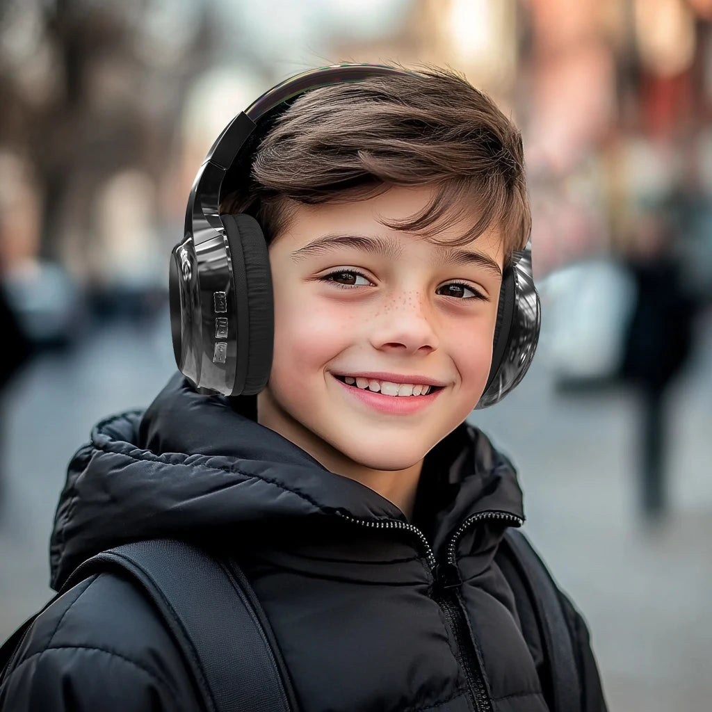 Bluetooth Headphones for Kids - Wireless Stereo Headset with Mic, Perfect for Travel & Christmas Gifts
