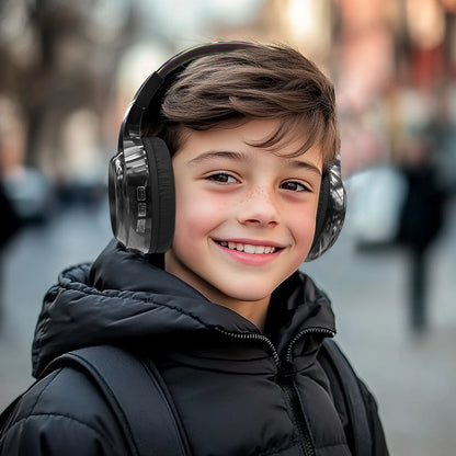 Bluetooth Headphones for Kids - Wireless Stereo Headset with Mic, Perfect for Travel & Christmas Gifts