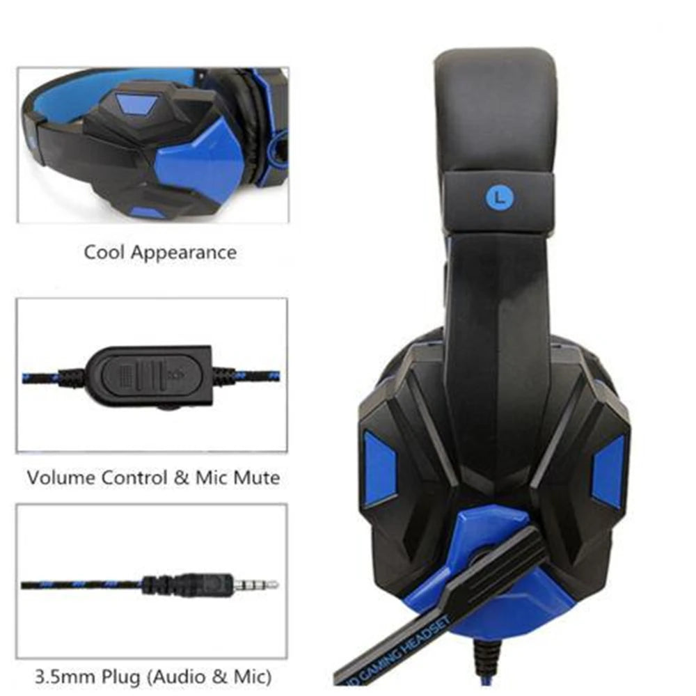 Gaming Headphones with Mic - Over-Ear Bluetooth 5.3, 40mm Driver, 2.4G Cable, RGB Headset