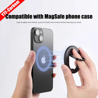 YTF-Carbo Magnetic Phone Holder – Carbon Fiber Ring Buckle for MagSafe Desktop Stand