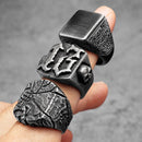 men’s stainless steel ring, retro ring, punk ring, geometric ring, luxury men jewelry