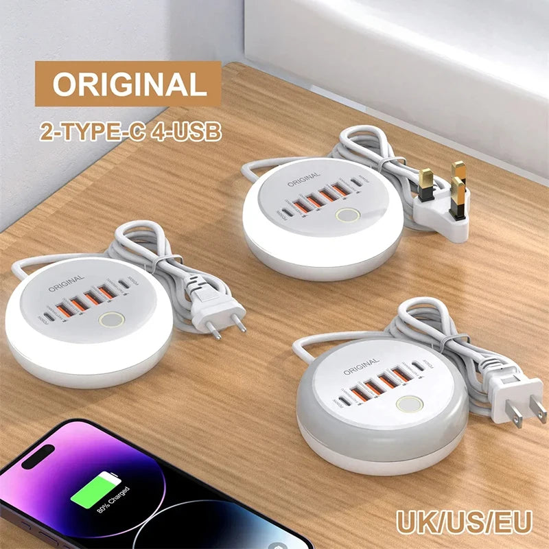 50W USB-C Power Strip - Fast Charging Wall Charger & Multi-Port Adapter for iPhone