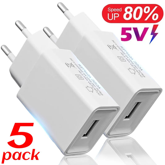 5V 2A QC3.0 Fast USB Wall Charger for iPhone Samsung Xiaomi EU/US Plug
