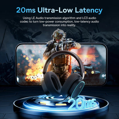 GH02 Wireless Gaming Headphones: Bluetooth 5.3 Over-Ear Headset with Mic & RGB