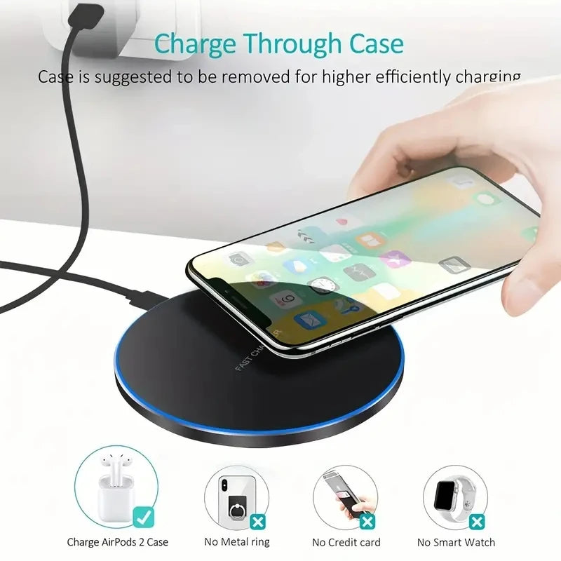 30W Wireless Charger Fast Charging Pad For iPhone 15/14/13/12 & Samsung S23/S22