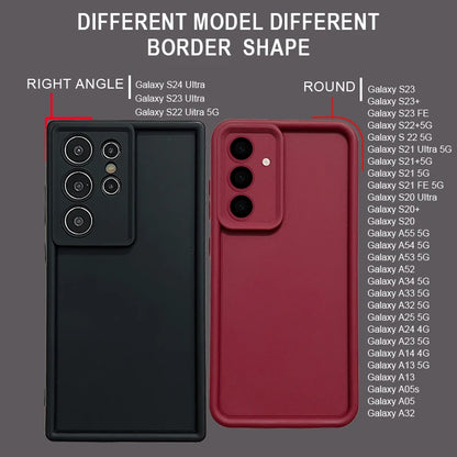 Sam-sung Case: S24 S23 S22 Ultra, S21 FE, A14 A34 A15 A35 A52 A53 A54 5G, Silicone Cover