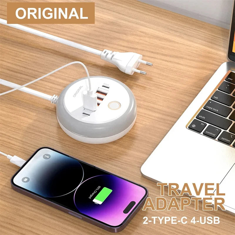 50W USB-C Power Strip - Fast Charging Wall Charger & Multi-Port Adapter for iPhone