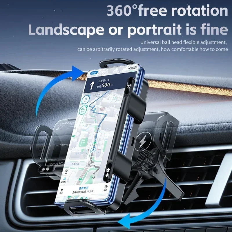 Car Wireless Charger Stand For Galaxy Z Fold 6/5/4 & iPhone 16/15/14 Pro