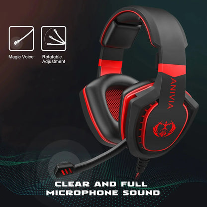 Wired Gaming Headset with Mic: Noise-Isolating Over-Ear Headphones for PC, PS4, PS5, Xbox