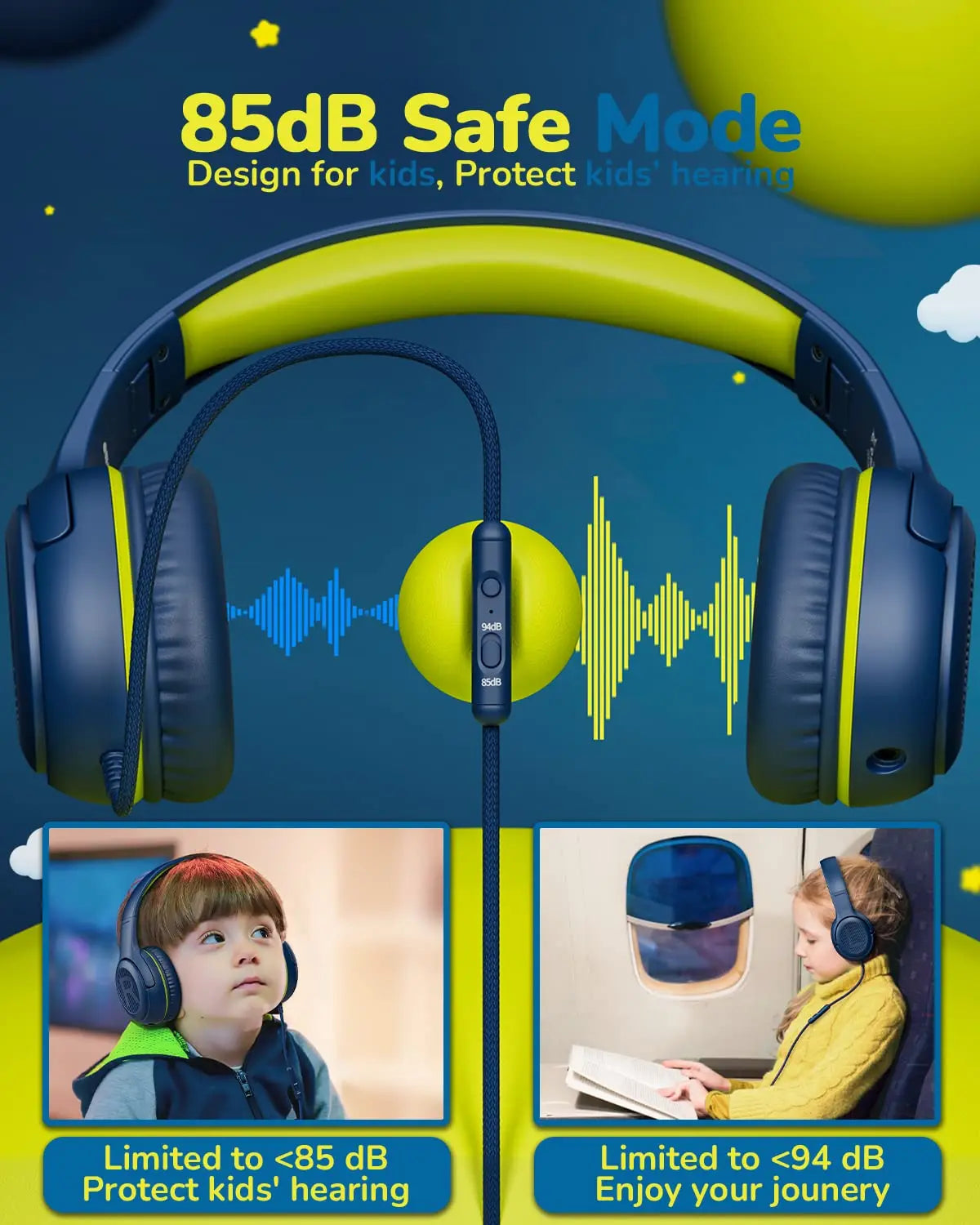 AT2 Gaming Headset: 3.5mm Surround Sound, Mic & Memory Earmuffs for PC, Laptop, & Kids