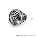 23mm Ancient Egypt Pharaoh Portrait Stainless Steel Rings Punk Trendy - Fashion Amulet Jewelry Creativity Gift