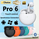 TWS Pro6 Earphone Bluetooth Headphones with Mic 9D Earbuds Wireless Bluetooth