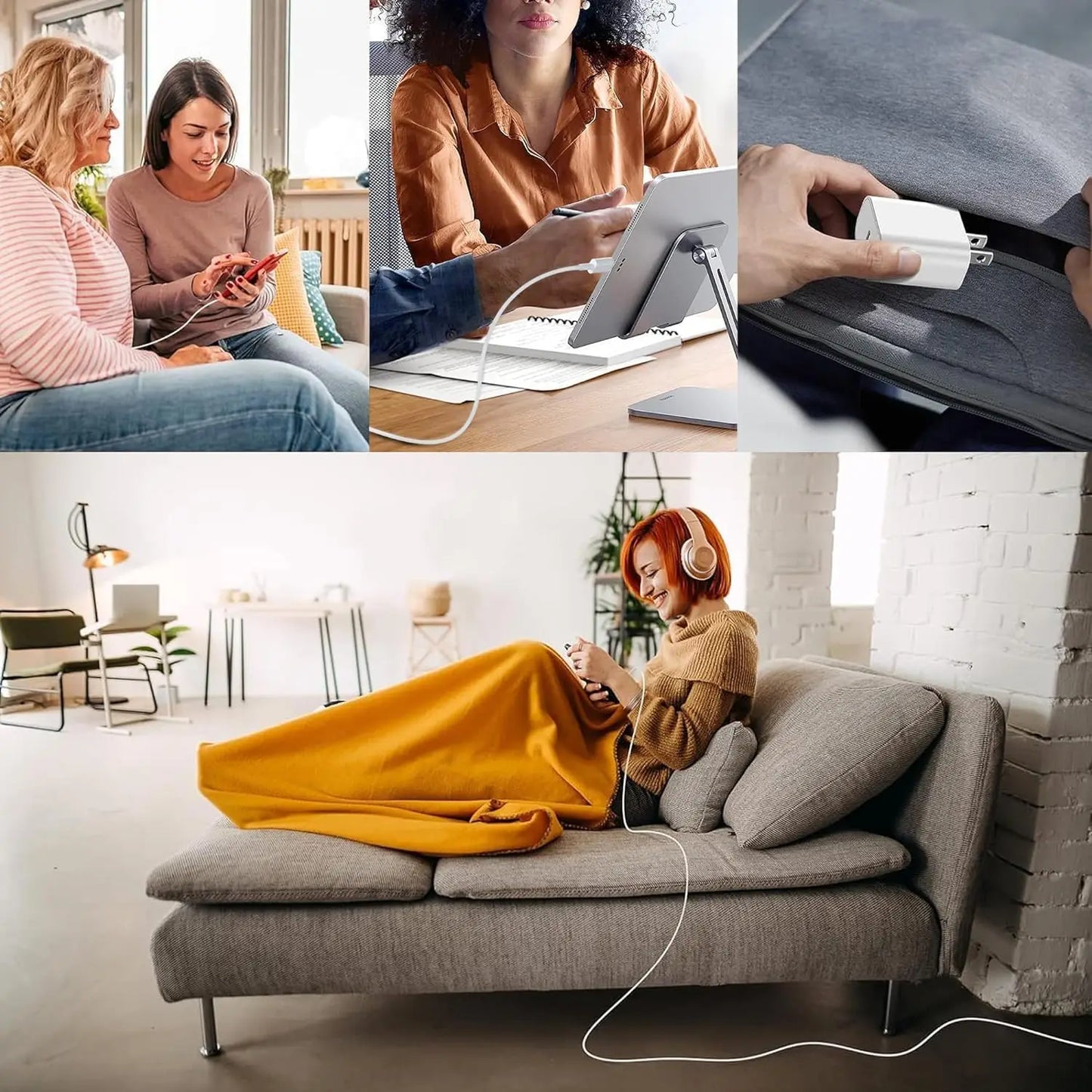 Phone Fast Charger 3 - 3Pack 20W USB C Wall Charger with 6FT Fast Charging Cable Compatible with Phone 14/13/12/11/Pro/Pro