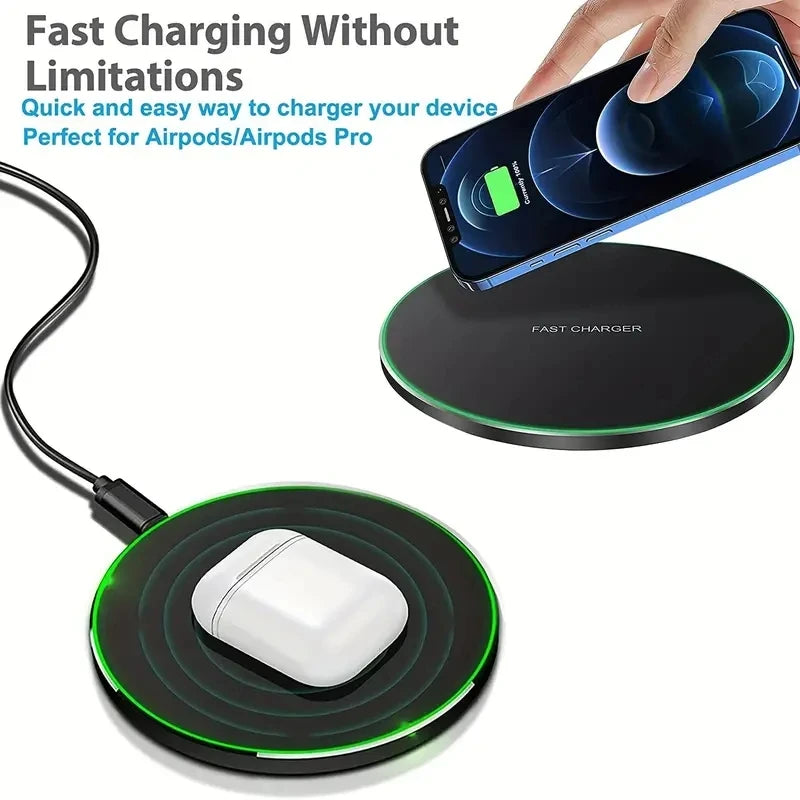 30W Wireless Charger Fast Charging Pad For iPhone 15/14/13/12 & Samsung S23/S22