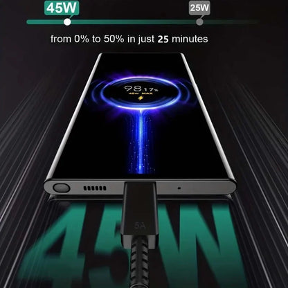 PD 45W USB Charger Fast Charger For S23 Ultra Nte10 Plus With USB C To Type C Quick Charge Cable Phone Adapter