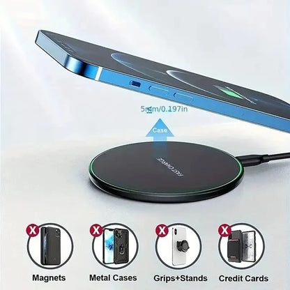 30W Wireless Charger Fast Charging Pad For iPhone 15/14/13/12 & Samsung S23/S22