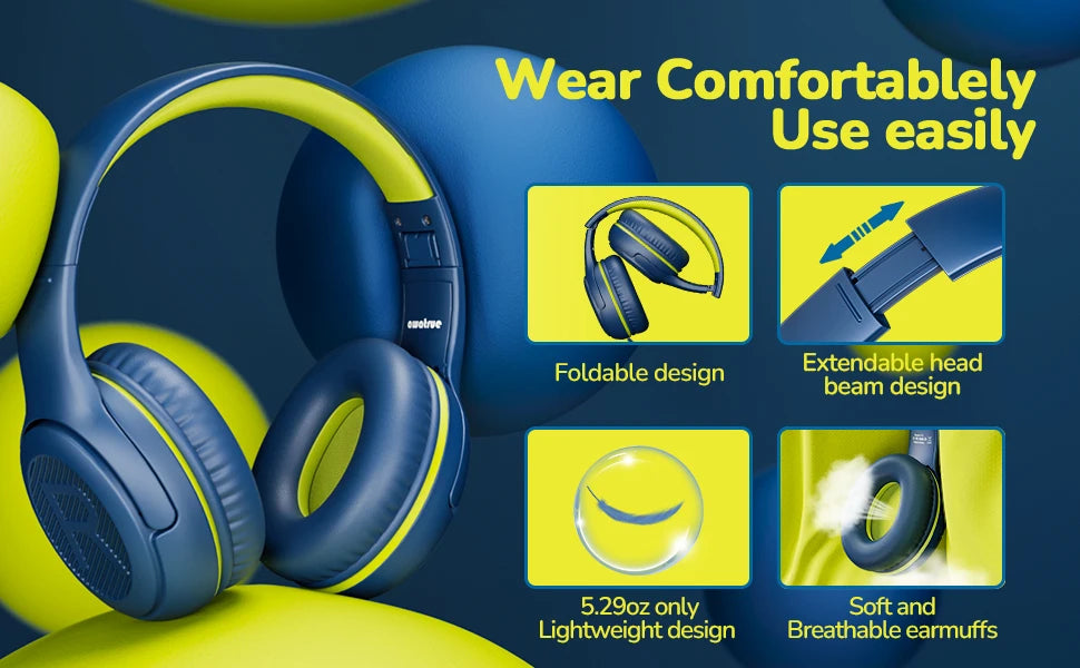 AT2 Gaming Headset: 3.5mm Surround Sound, Mic & Memory Earmuffs for PC, Laptop, & Kids