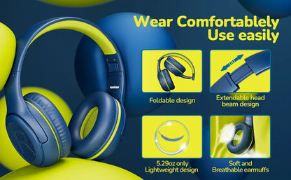 AT2 Gaming Headset: 3.5mm Surround Sound, Mic & Memory Earmuffs for PC, Laptop, & Kids