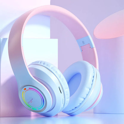 Wireless Bluetooth Headphones with Mic - HiFi Stereo, SD Card Slot & Multicolor Lights
