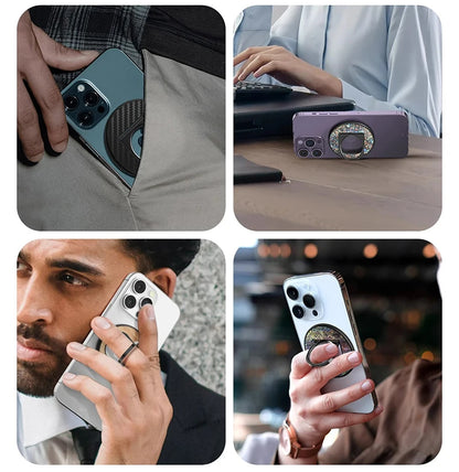 YTF-Carbo Magnetic Phone Holder – Carbon Fiber Ring Buckle for MagSafe Desktop Stand