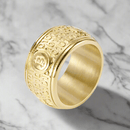 Bitcoin Round Finger Gold Ring - Signet Ring Charm Jewelry