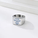 Steel Titanium Ring, Fluorescent Ring, LOVE Ring, YOURSELF Ring, Smile Ring, Face Ring, Vintage Ring, Hip Hop Ring, cartier love ring, cartier ring love ring, cartier the love ring, vintage ring,